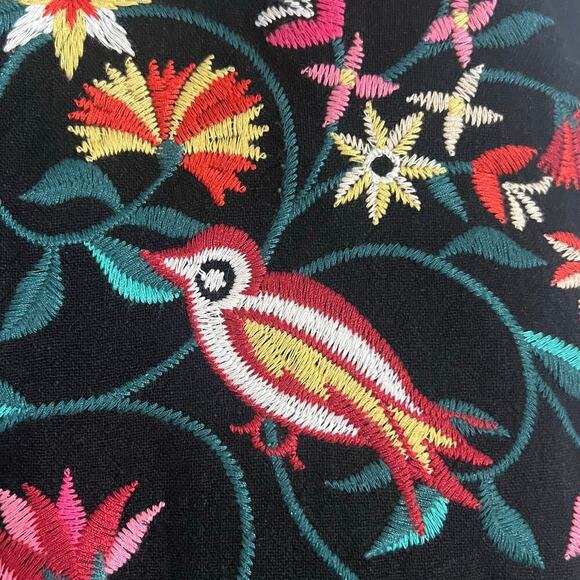 Altar’d State Woman’s Black Embroidered Floral Linen Blend Mini Skirt- Size S - Picture 6 of 7